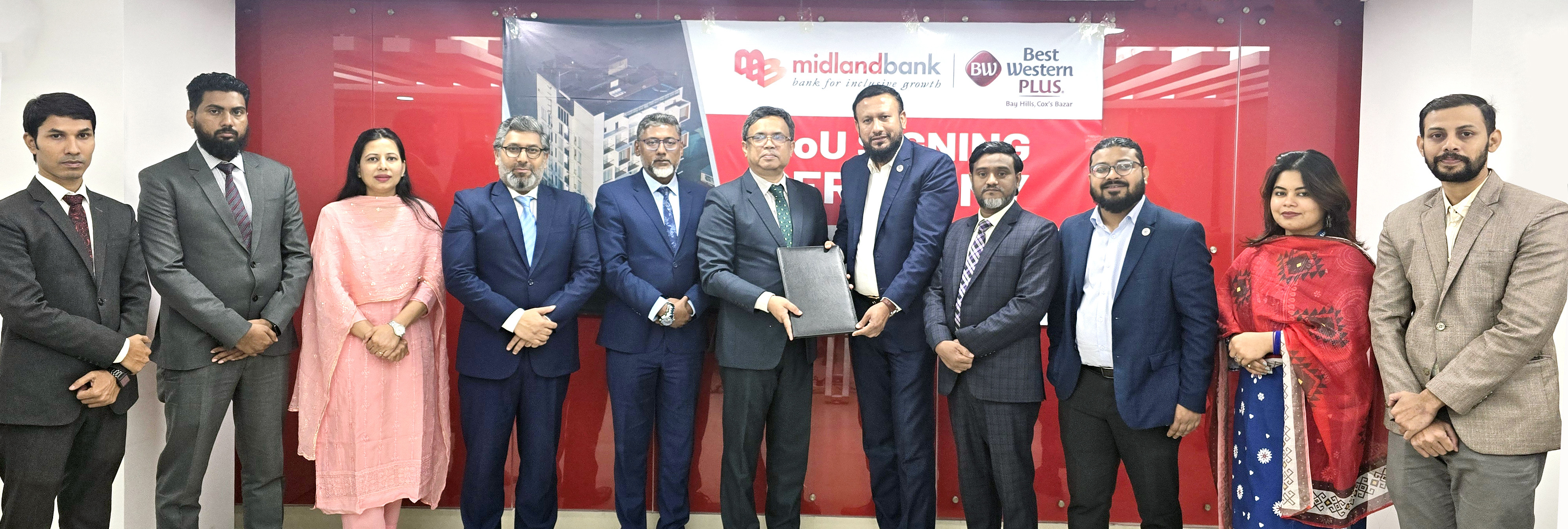 মিডল্যান্ড ব্যাংক পিএলসি. এবং বেস্ট ওয়েস্টার্ন প্লাস বে হিলসের মধ্যে সমঝোতা স্মারক (এমওইউ) স্বাক্ষর